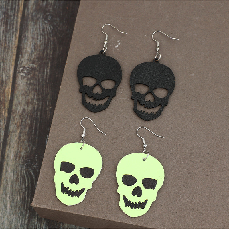 2 Piece PU Leather Skull Dangle Earrings - Teresa's Fashionista LLC