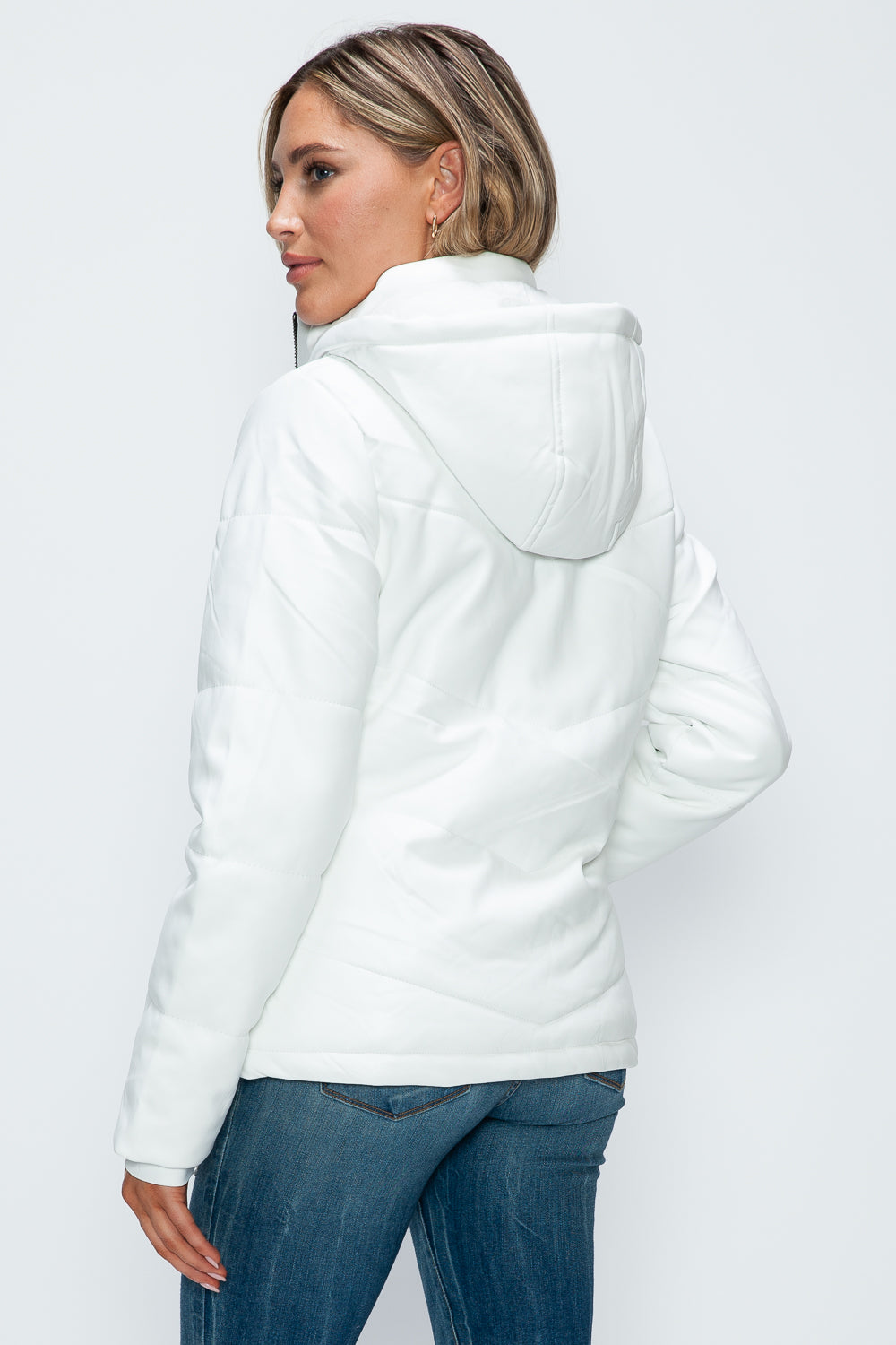 How Dare U Pocketed Zip Up Puffer Jacket with Removable Hood - Teresa's Fashionista LLC