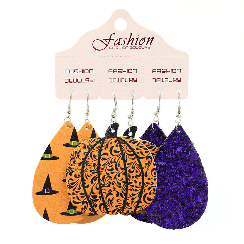 Teardrop Shape Halloween Theme Dangle Earrings - Teresa's Fashionista LLC