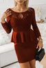 Lace Detail Long Sleeve Mini Dress-Teresa's Fashionista LLC