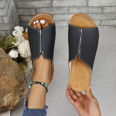PU Leather Open Toe Sandals-Teresa's Fashionista LLC