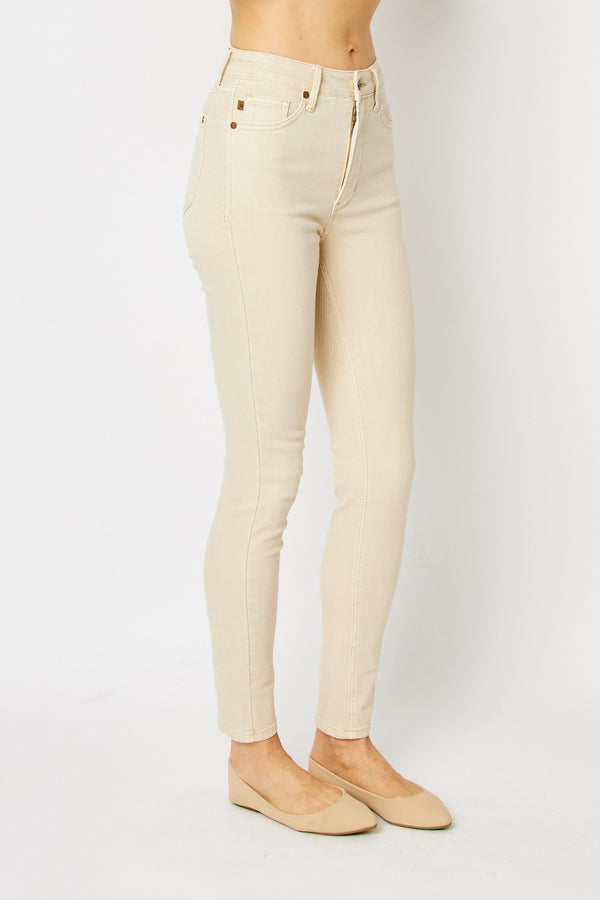 Judy Blue Full Size Garment Dyed Tummy Control Skinny Jeans-Teresa's Fashionista LLC