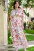 Floral Deep V Slit Maxi Dress-Teresa's Fashionista LLC