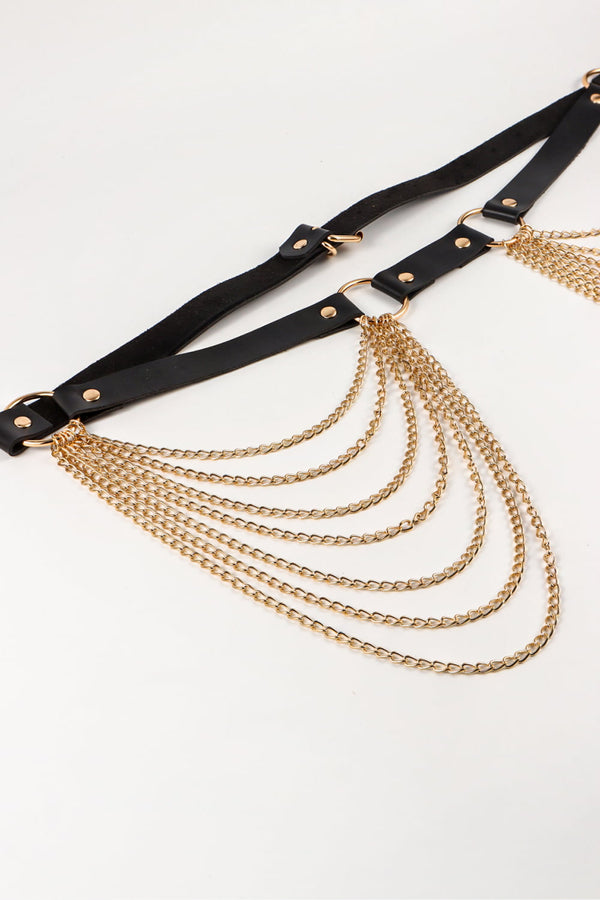 PU Belt with Chain-Teresa's Fashionista LLC