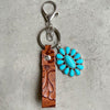 Turquoise Genuine Leather Key Chain-Teresa's Fashionista LLC
