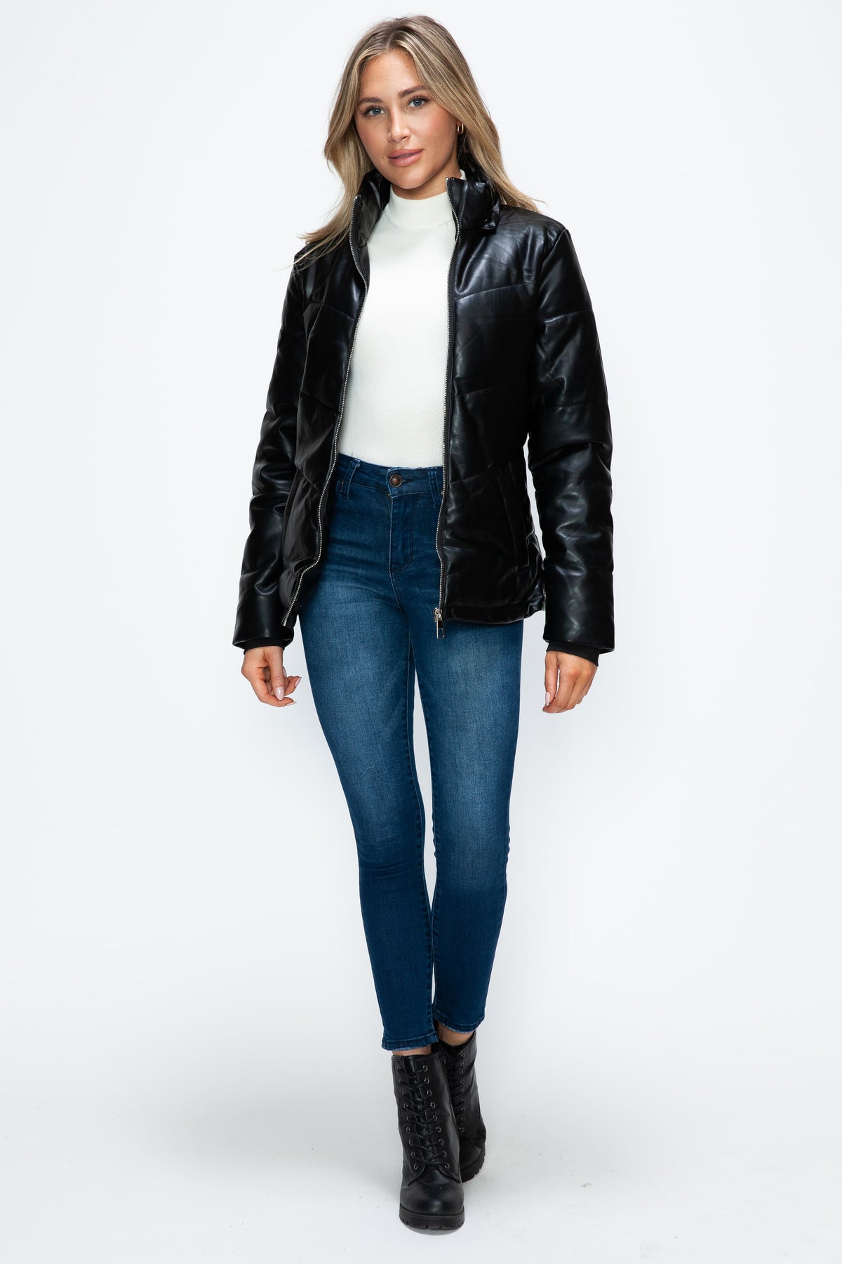 How Dare U Pocketed Zip Up Puffer Jacket with Removable Hood - Teresa's Fashionista LLC