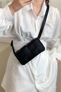 Zenana Vegan Leather Woven Crossbody Bag-Teresa's Fashionista LLC