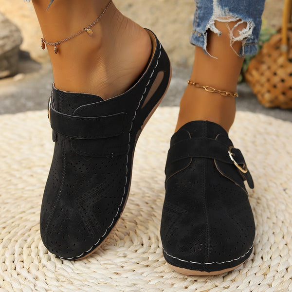 Suede Round Toe Wedge Sandals-Teresa's Fashionista LLC