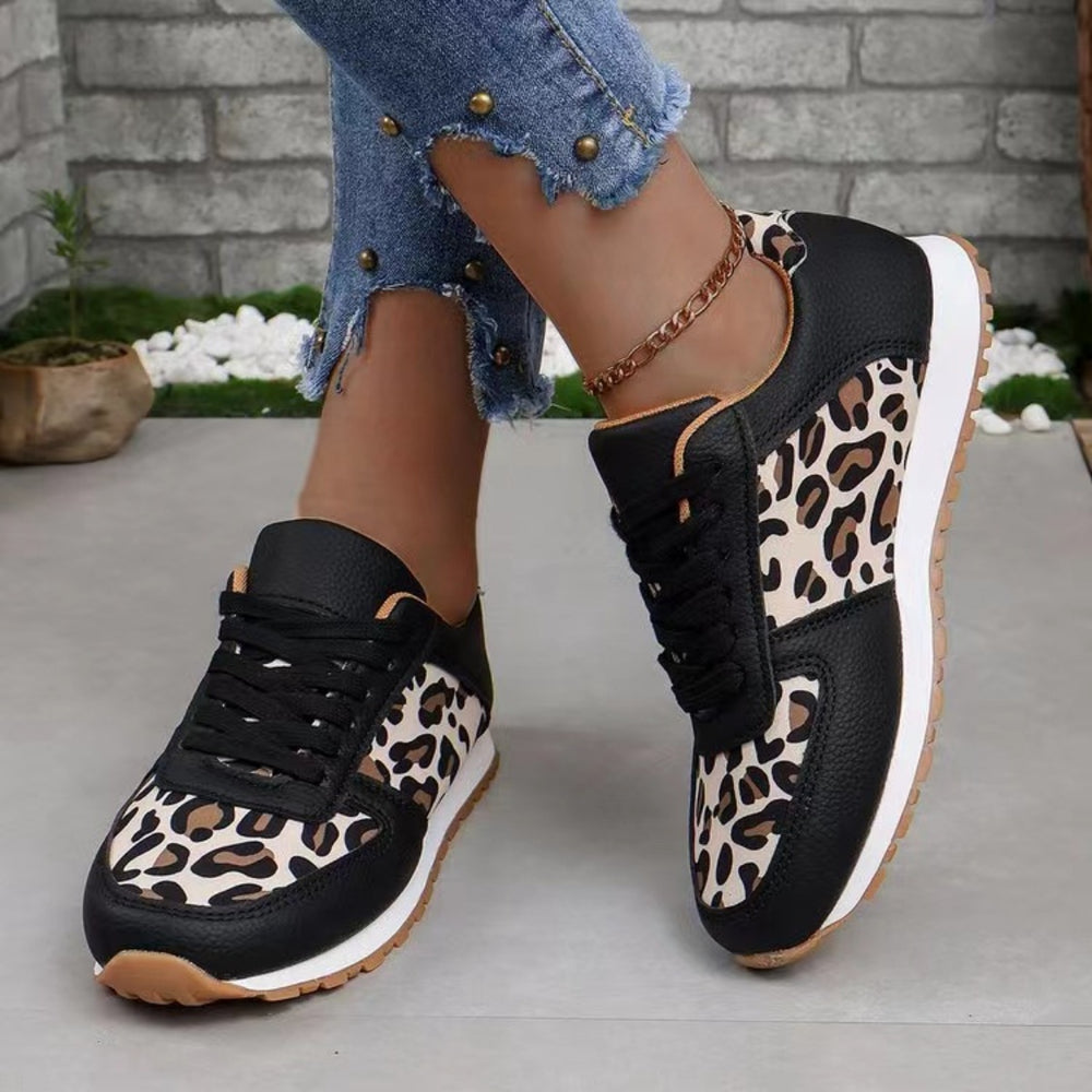 Tied Printed PU Leather Athletic-Teresa's Fashionista LLC
