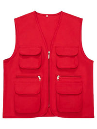Men's Plus Size Pocketed Zip Up Vest