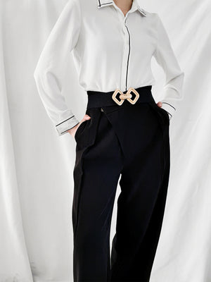 Geometric Buckle Elastic Wide Belt-Teresa's Fashionista LLC