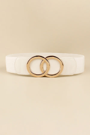 Zinc Alloy Buckle Elastic PU Belt-Teresa's Fashionista LLC