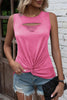 Cutout Round Neck Twisted Tank-Teresa's Fashionista LLC