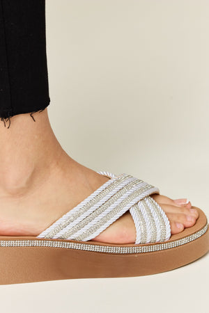 Forever Link Rhinestone Platform Wedge Sandals-Teresa's Fashionista LLC