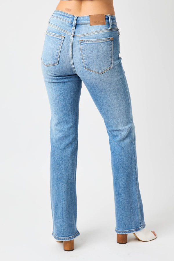 Judy Blue Full Size Mid-Rise Waist Straight Jeans - Teresa's Fashionista LLC