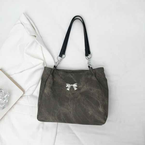 Bow Polyester Medium Tote Bag-Teresa's Fashionista LLC