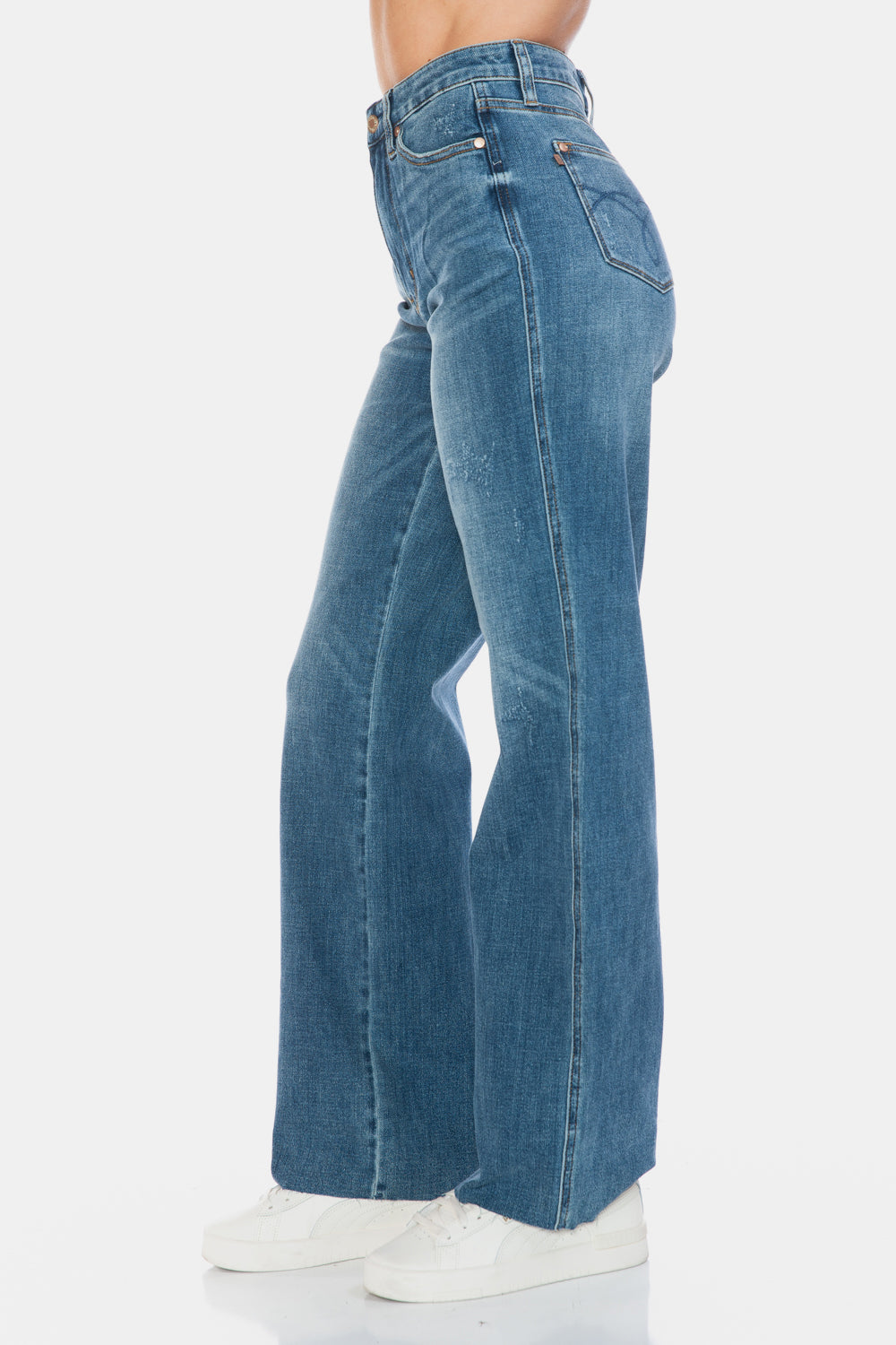 Judy Blue Full Size Tummy Control Cut Raw Hem Straight Jeans - Teresa's Fashionista LLC