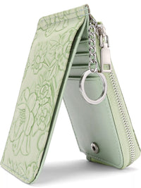 Embossed Floral Leather Bifold Wallet