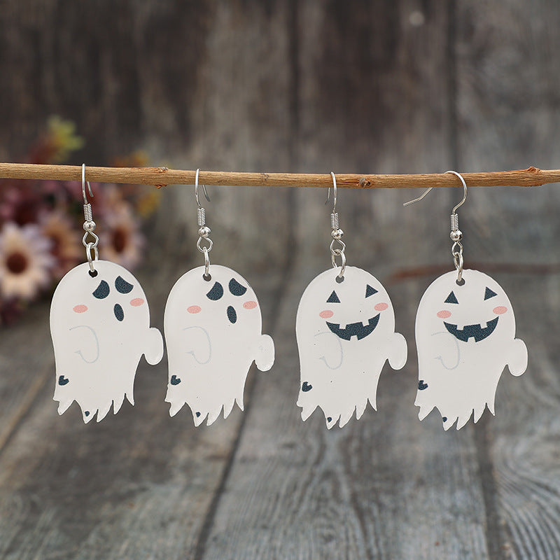2 Piece Alloy Acrylic Ghost Dangle Earrings - Teresa's Fashionista LLC