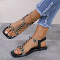 Rhinestone Butterfly Flat Sandals-Teresa's Fashionista LLC