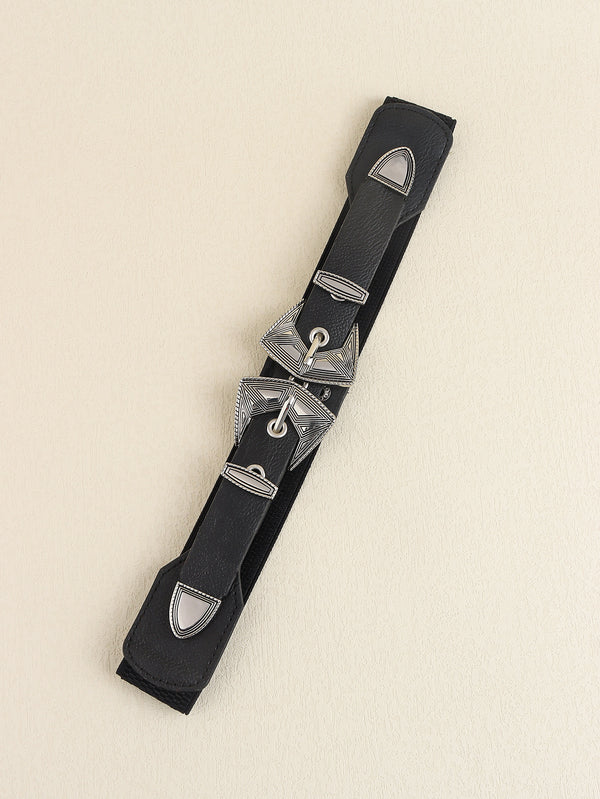 Double Buckle PU Leather Belt-Teresa's Fashionista LLC