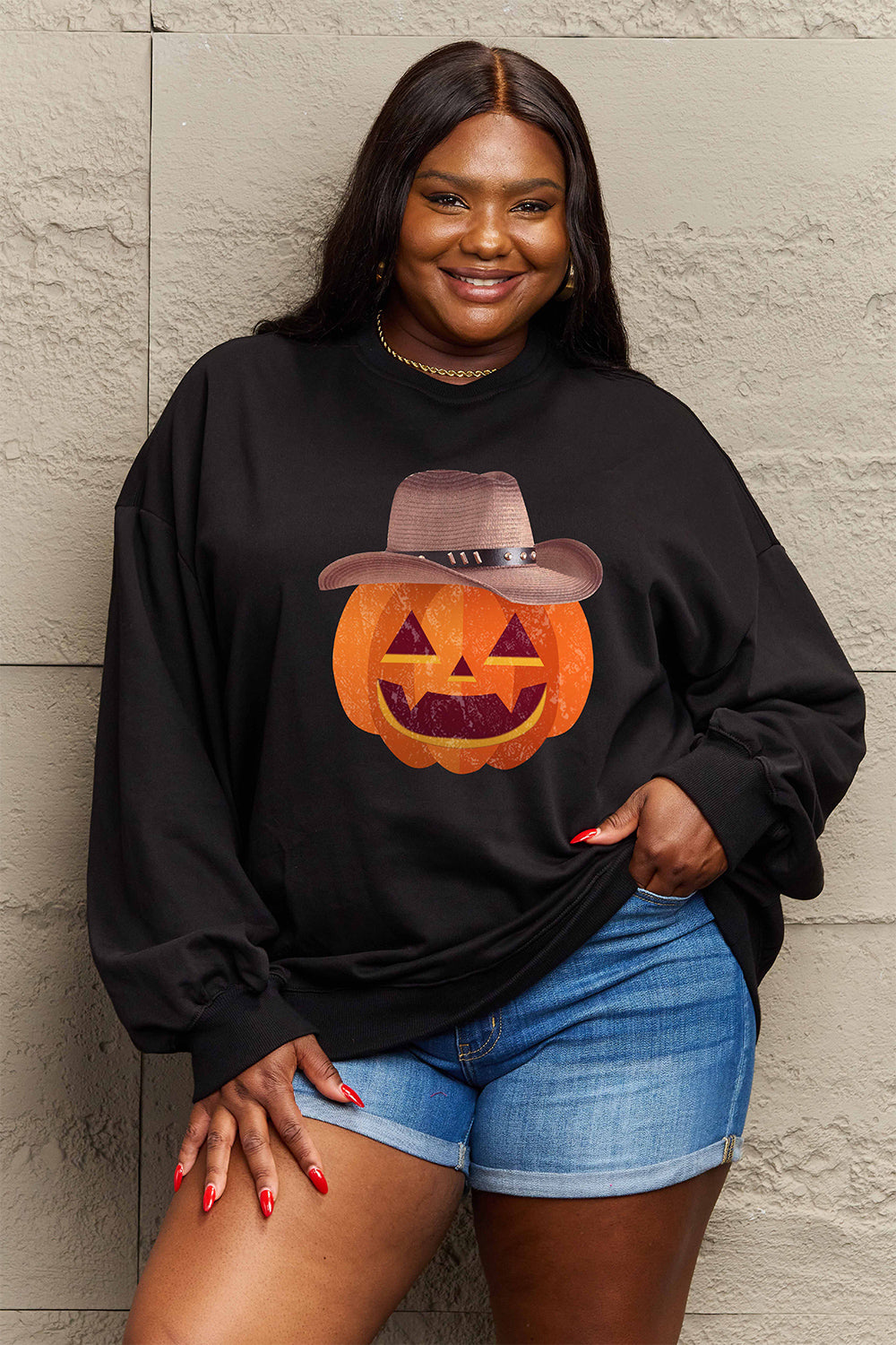 Simply Love Full Size Graphic Dropped Shoulder Sweatshirt - Teresa's Fashionista LLC