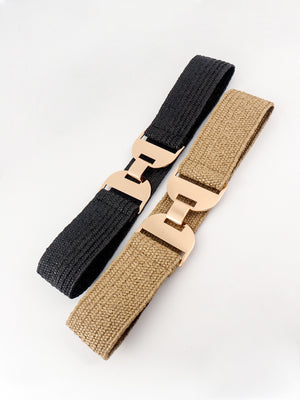 Alloy Buckle Elastic Belt-Teresa's Fashionista LLC