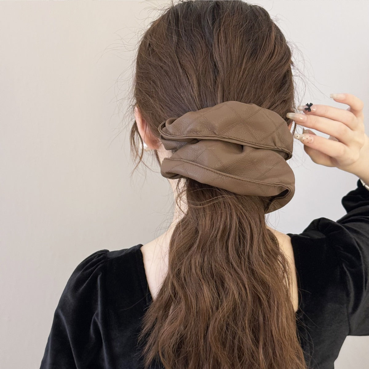 3-Piece PU Leather Elastic Hair Scrunchy - Teresa's Fashionista LLC