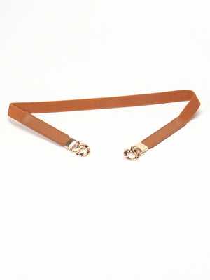 Zinc Alloy Buckle Elastic PU Belt-Teresa's Fashionista LLC