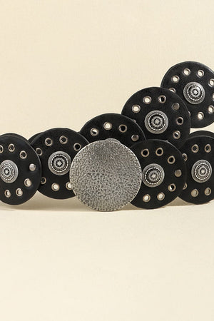 Round Shape PU Leather Belt-Teresa's Fashionista LLC