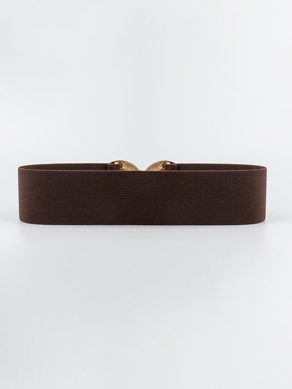 Geometric Buckle Elastic Wide Belt-Teresa's Fashionista LLC