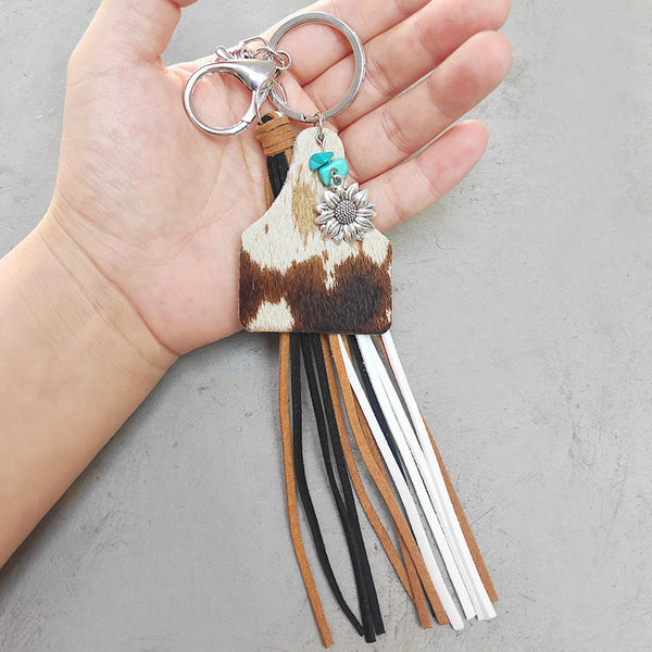 Turquoise Fringe Detail Key Chain-Teresa's Fashionista LLC