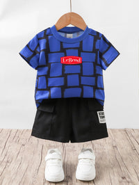 Children's Printed Short Sleeve Tee and Shorts Set
