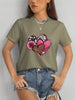 Heart Round Neck Short Sleeve T-Shirt-Teresa's Fashionista LLC