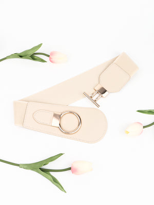 PU Elastic Wide Belt with Alloy Buckle-Teresa's Fashionista LLC