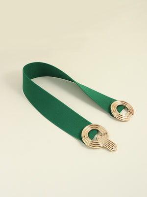 Geometric Buckle Elastic Wide Belt-Teresa's Fashionista LLC