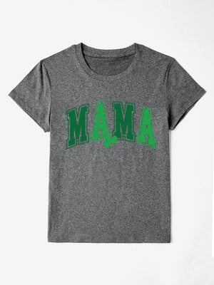 MAMA Round Neck Short Sleeve T-Shirt-Teresa's Fashionista LLC