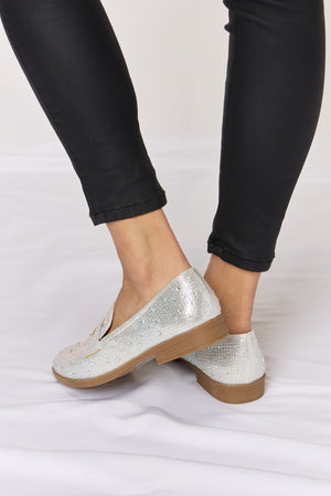 Forever Link Rhinestone Point Toe Loafers-Teresa's Fashionista LLC