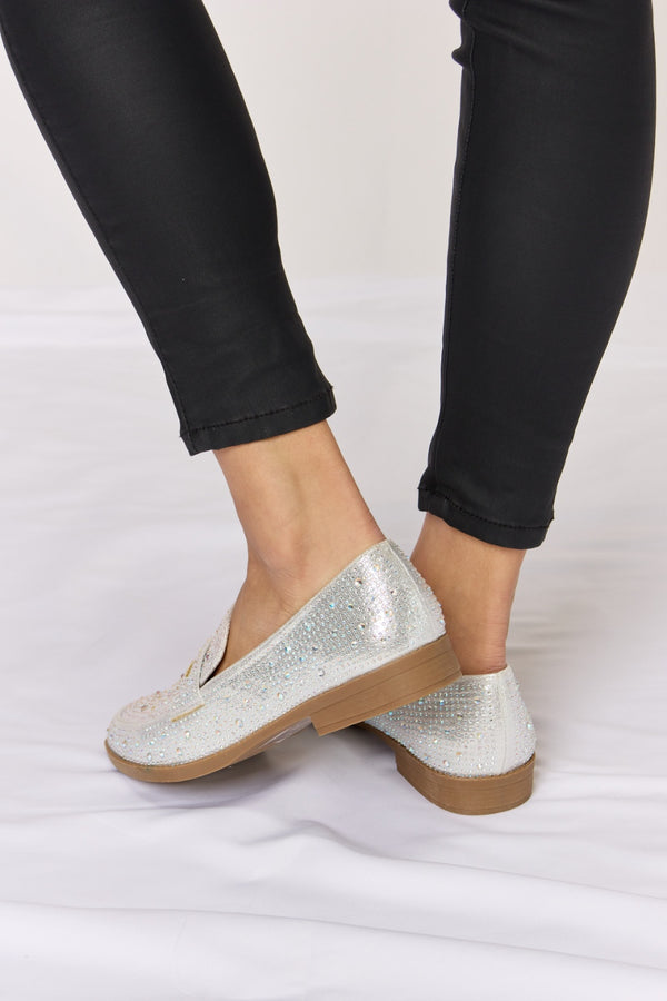 Forever Link Rhinestone Point Toe Loafers-Teresa's Fashionista LLC
