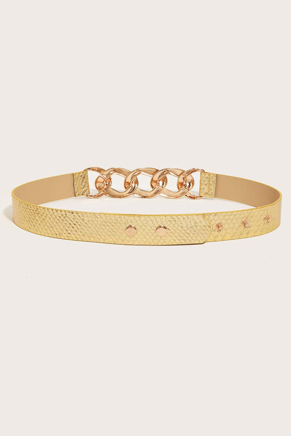 Chain Detail PU Belt-Teresa's Fashionista LLC