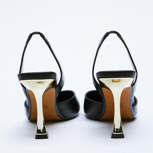 PU Leather Point Toe Stiletto Heel Pumps-Teresa's Fashionista LLC