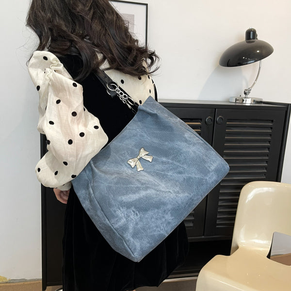 Bow Polyester Medium Tote Bag-Teresa's Fashionista LLC