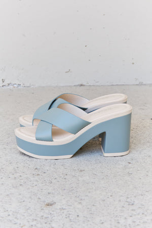 Weeboo Cherish The Moments Contrast Platform Sandals in Misty Blue-Teresa's Fashionista LLC
