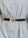 Zinc Alloy Buckle Elastic PU Belt-Teresa's Fashionista LLC