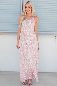 Leopard Round Neck Sleeveless Maxi Dress-Teresa's Fashionista LLC
