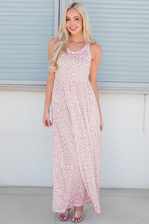 Leopard Round Neck Sleeveless Maxi Dress-Teresa's Fashionista LLC