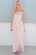 Leopard Round Neck Sleeveless Maxi Dress-Teresa's Fashionista LLC