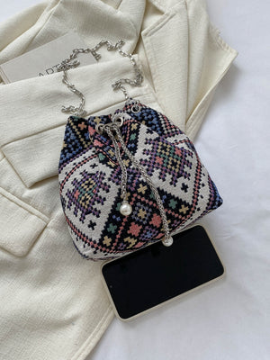 Printed Chain Bucket Bag-Teresa's Fashionista LLC