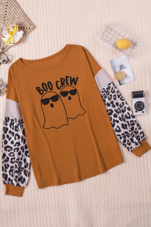 BOO CREW Ghost Graphic Round Neck T-Shirt - Teresa's Fashionista LLC