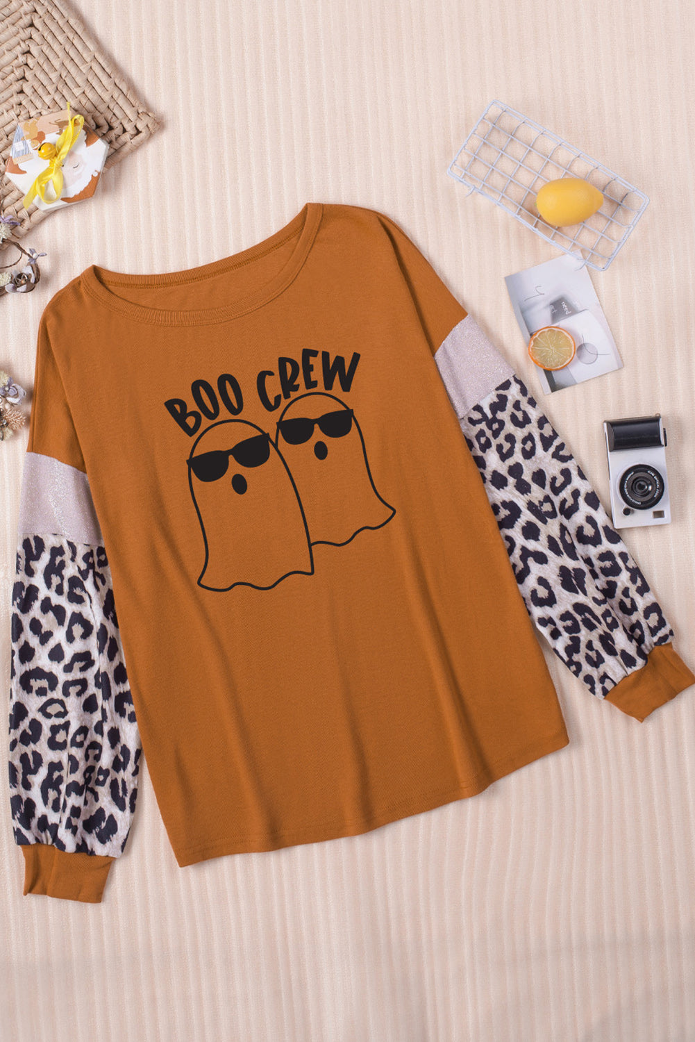 BOO CREW Ghost Graphic Round Neck T-Shirt - Teresa's Fashionista LLC